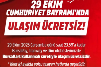 29 Ekim’de toplu ulaşım ücretsiz