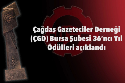 ÇGD Bursa Şubesi 36. yıl ödüllerini açıkladı... Basın Dayanışma Ödülü TELE1'e
