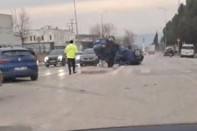 Bursa Kestel’de Trafik Kazası: Araç Takla Attı